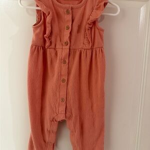Carters Baby Girl Coral Ruffled Baby Romper 3-6 months New Bundle